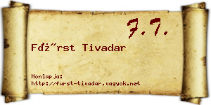 Fürst Tivadar névjegykártya